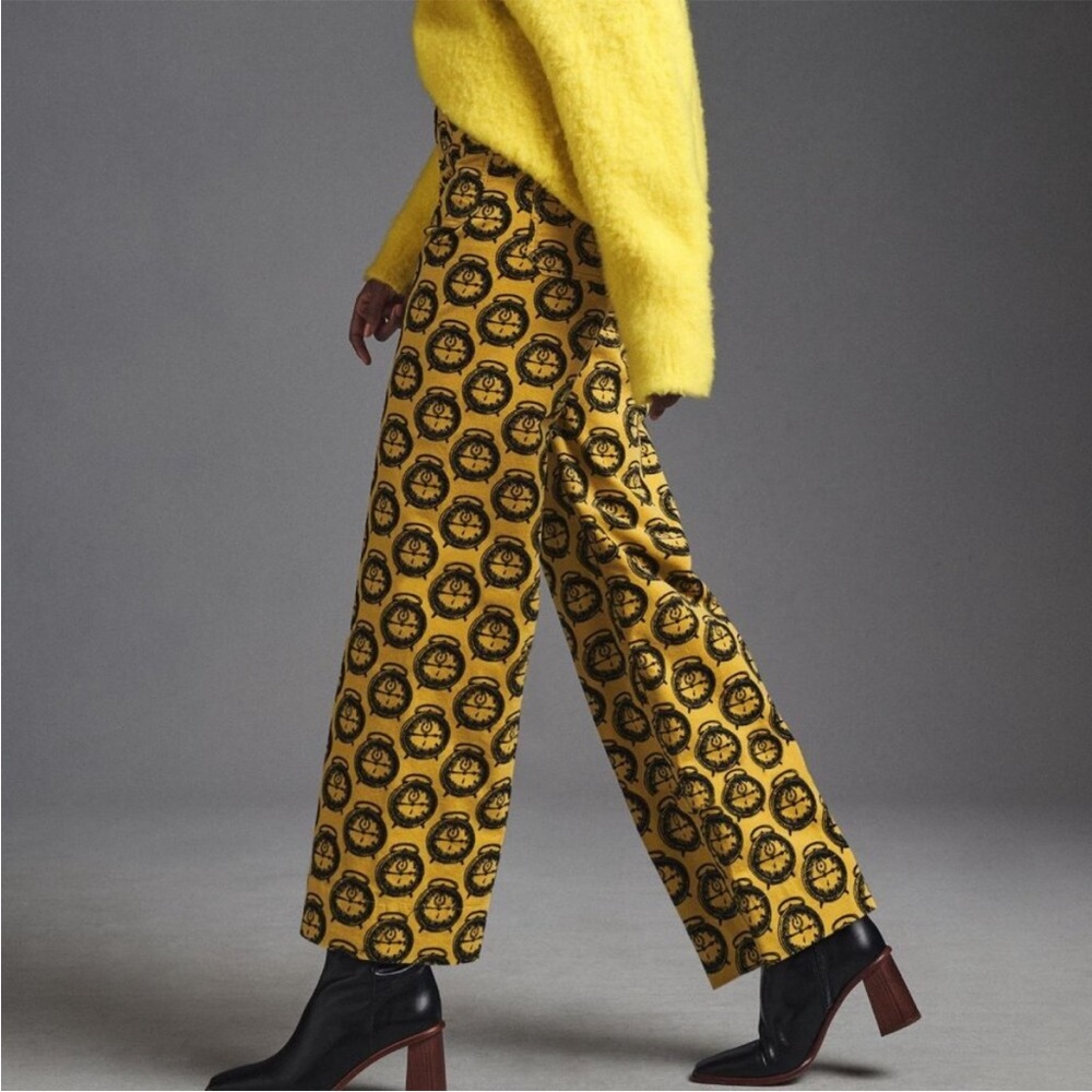 Maeve by Anthropologie The Colette Wide-Leg Velvet Cropped Pant